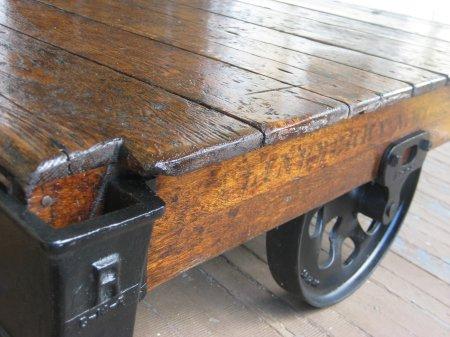 ANTIQUE FACTORY CART COFFEE TABLE